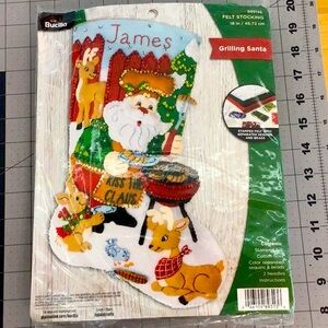 Grilling Santa Bucilla Stocking Kit